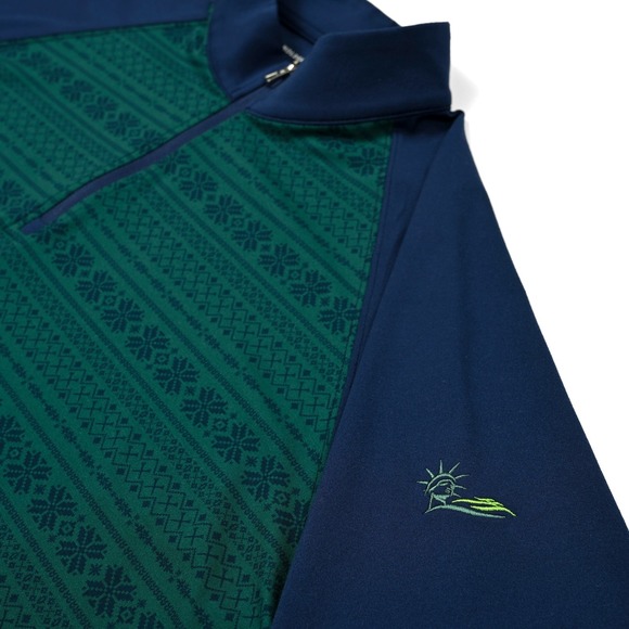 Holderness & Bourne Men's The Robinson Golf Pullover 1/4 Zip Blue Green Large - Picture 5 of 9